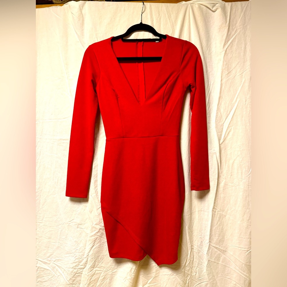 Charlotte Russe Bodycon dress. Red. Side XS